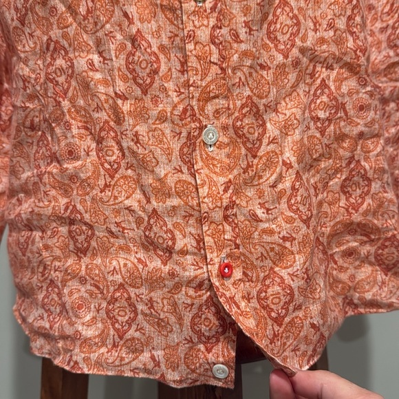 Isaia - Long Sleeve Printed Button Down Dress Shirt - Size 15.5 - Picture 3 of 11